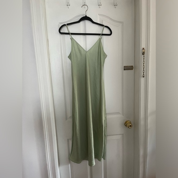 Aritzia Midi Only Slip Dress - Sage - Picture 1 of 3